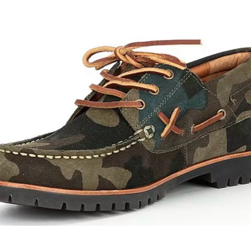 Men’s Polo Ralph Lauren Ranger Deck” Camo Suede Loafer NWT NIB Size 8.5W - Picture 4 of 15